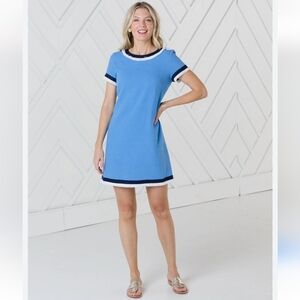 Linen Shift Dress with Fringe Trim by Sail to Sable Size 10